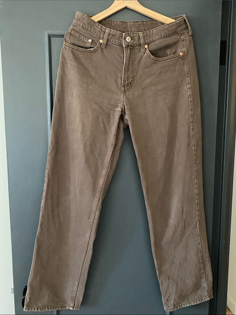 H&M Brown Straight-Leg Jeans